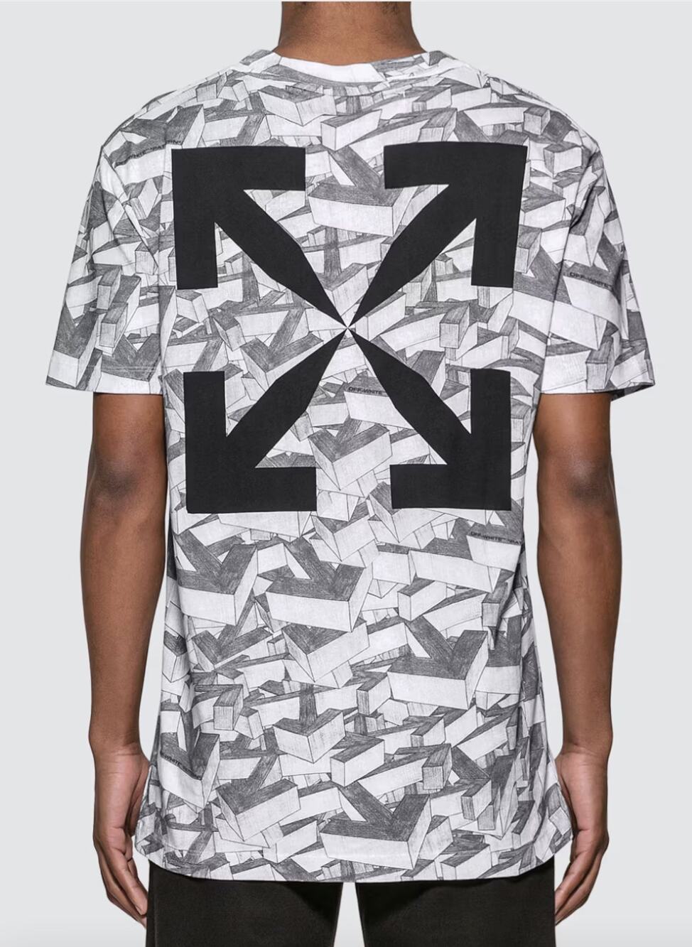 Rare Off-White Mens TShirt Sz L Virgil Abloh Allover Arrows Slim T-shirt